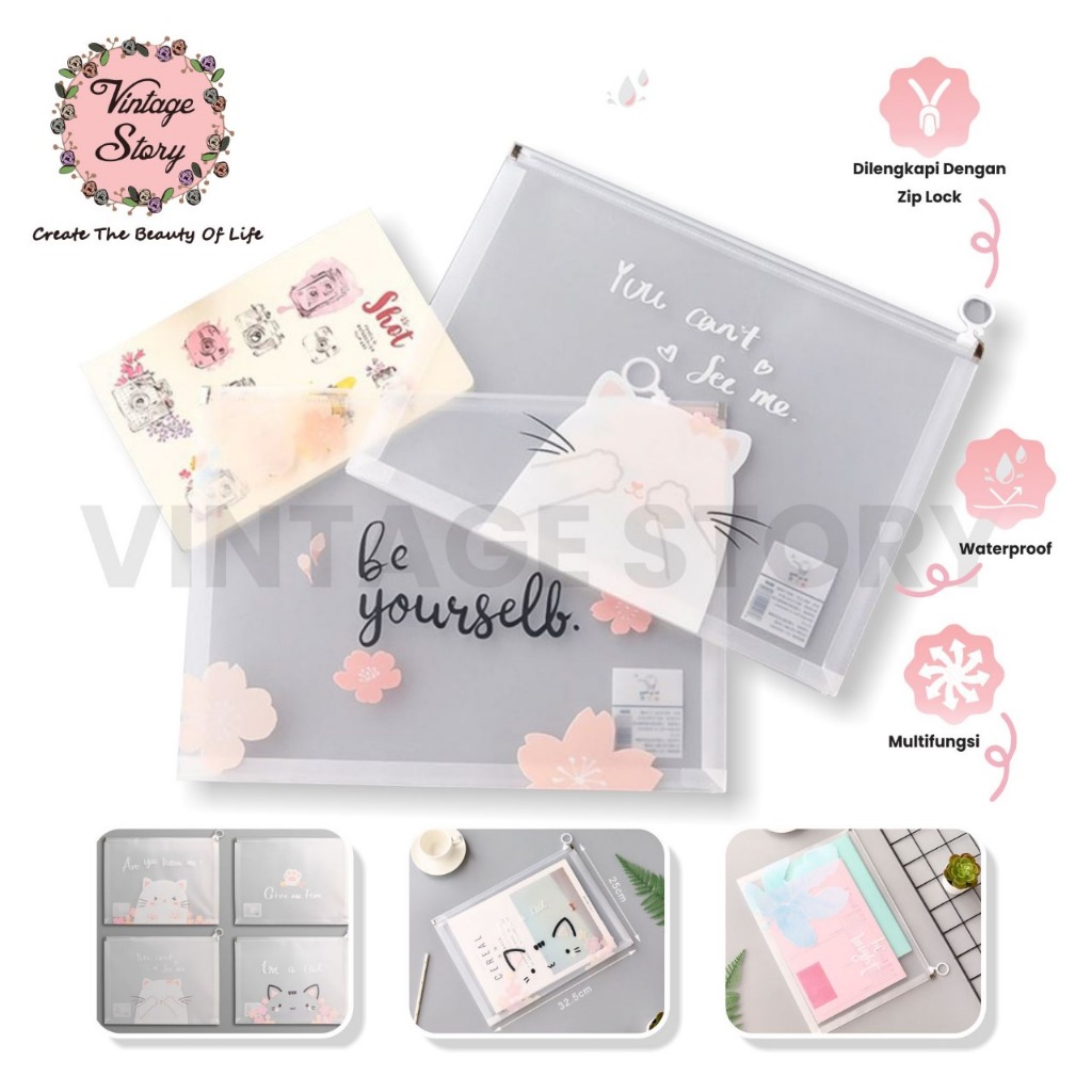 

Map Zipper Lock Transparan Penyimpanan File Dokumen Waterproof ATK Serbaguna