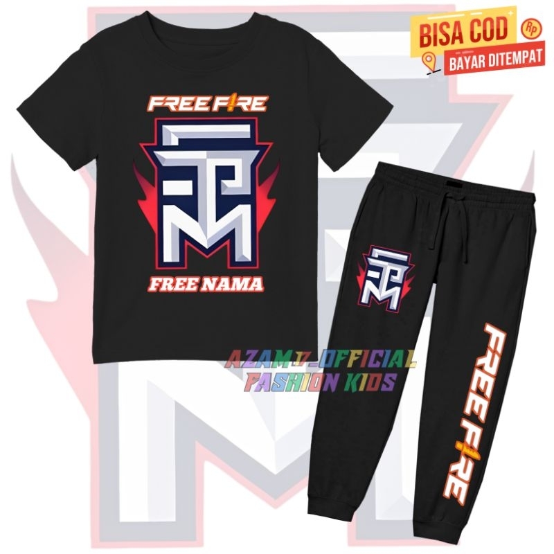 (BISA COD) KAOS JOGGER ANAK FF SQUAD STM FREE FIRE FREE NAMA / SETELAN ANAK KAOS JOGGER ANAK STM GUI