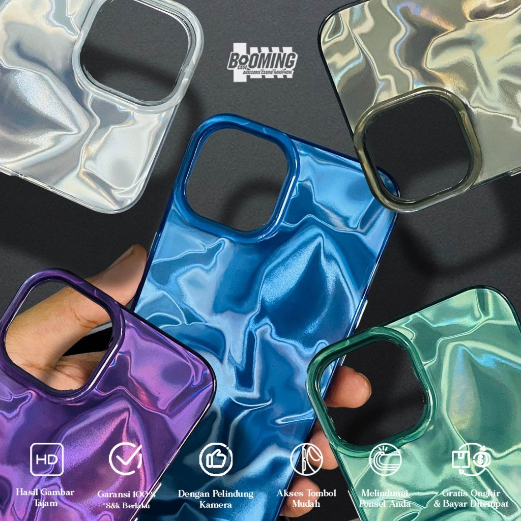 NEW IMD HYBRID Waterry Shimmering Textured Ripple Case Gradient Hardcase/ Casing Hp For Vivo Y91 Y93