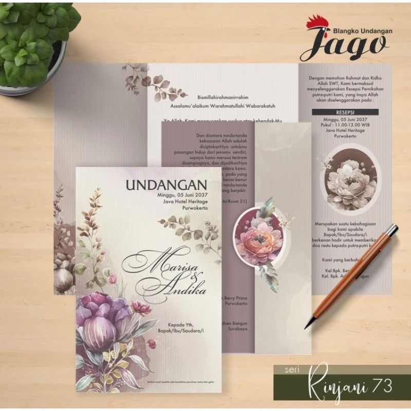 Blangko Undangan Nikah JAGO 73 | Blangko Undangan Murah Gratis File Setting dan Katalog Produk Terba