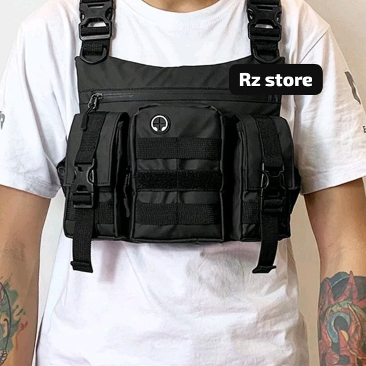 Tas Selempang Anti air Tas Dada / Tas Rompi pria Terbaru Anti air
