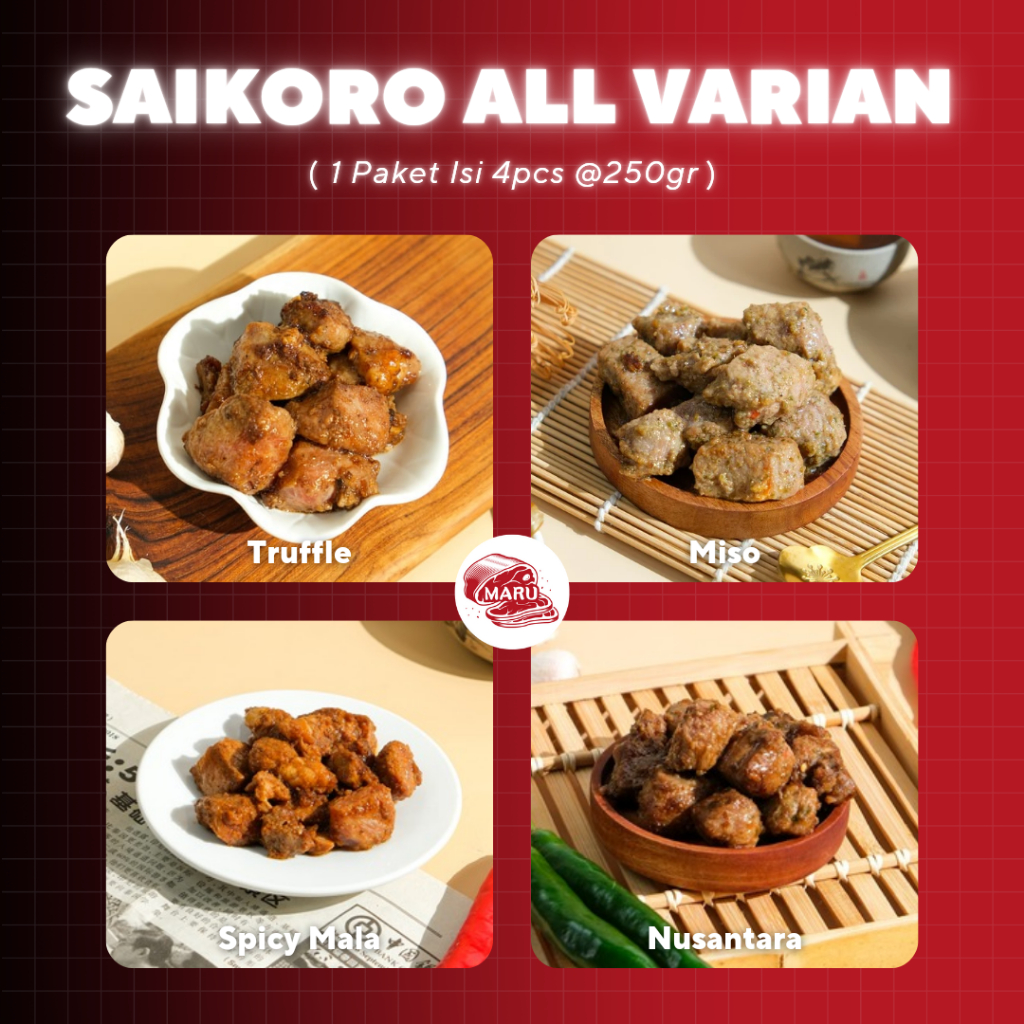 

MARU SIGNATURE PAKET PROMO - ISI 4 MARINATED SAIKORO 250GR