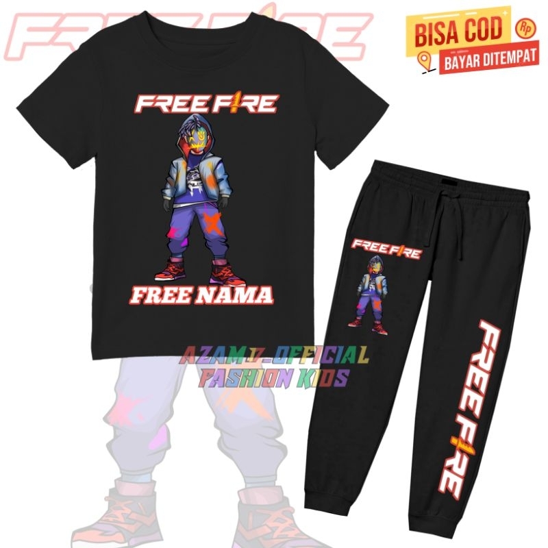 (BISA COD) Kaos Jogger Anak FF Karakter Free Fire Skin Bundle Free Nama / Setelan Kaos Jogger Anak F