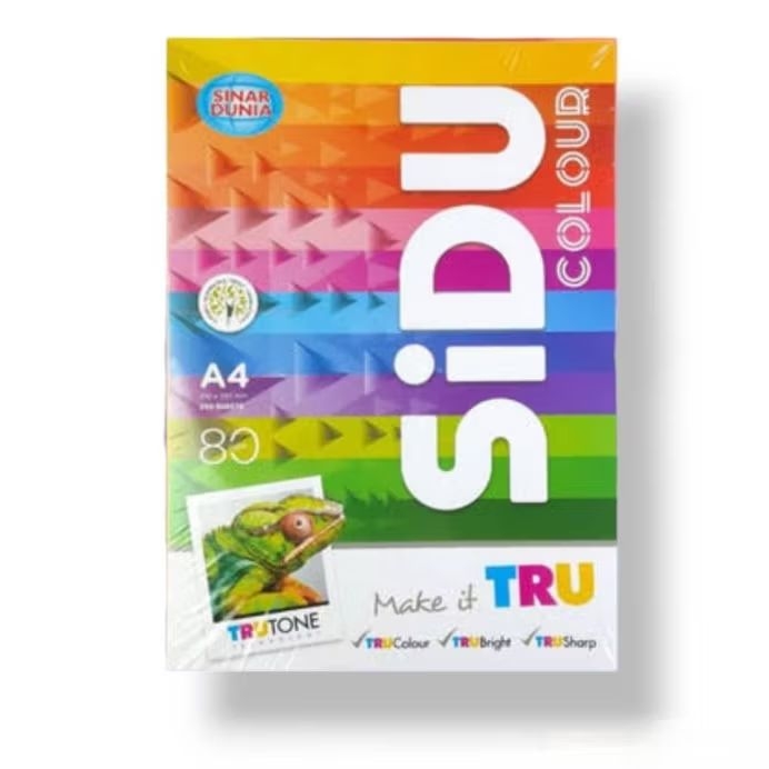 

[ 1 pak] kertas hvs warna sidu rainbow colour A4 80 gr (250 lembar)