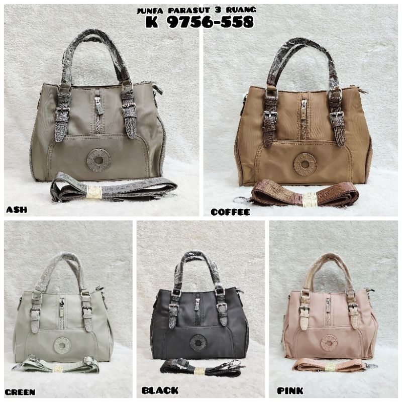 TERBARU   TAS SELEMPANG JUNFA MODE TERBARU K9756-558 BAHAN PARASUT 3 RUANG