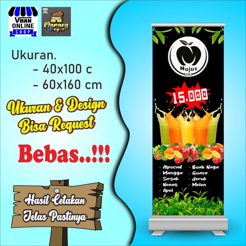 Spanduk, Banner, Mmt Aneka Jus, Jualan Juice, Keren
