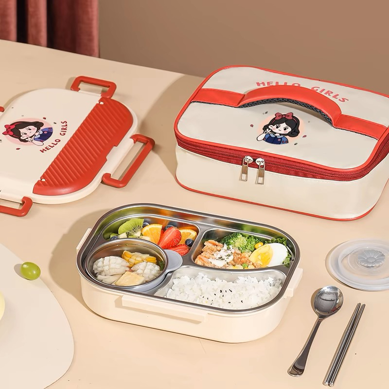 LITTLE DAISY READY PREMIUM LUNCH BOX STAINLESS ANTI KARAT / LUNCH BOX ANAK TAHAN PANAS / Kotak