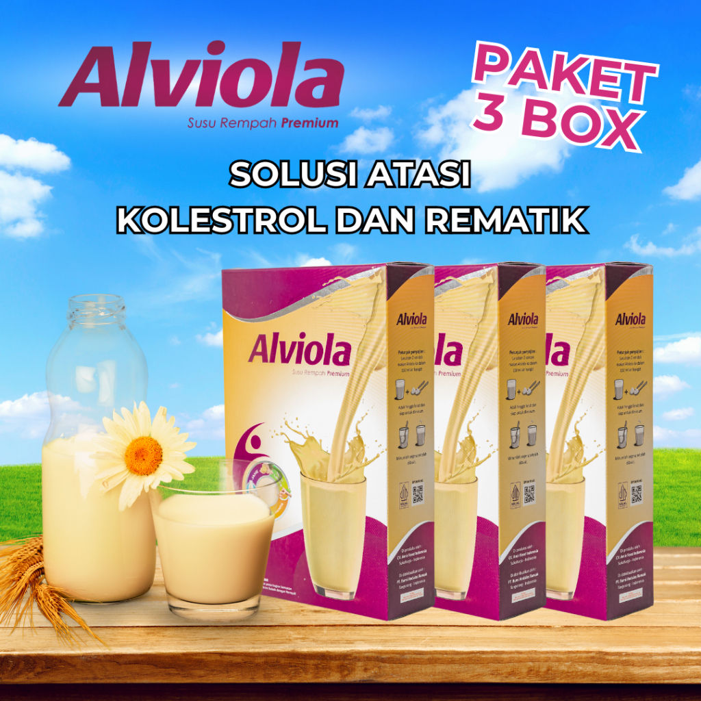 

PAKET 3 Box Alviola Susu Rempah Premium Bantu Atasi Masalah Kolestrol, Rematik, dan Pernafasan ASLI