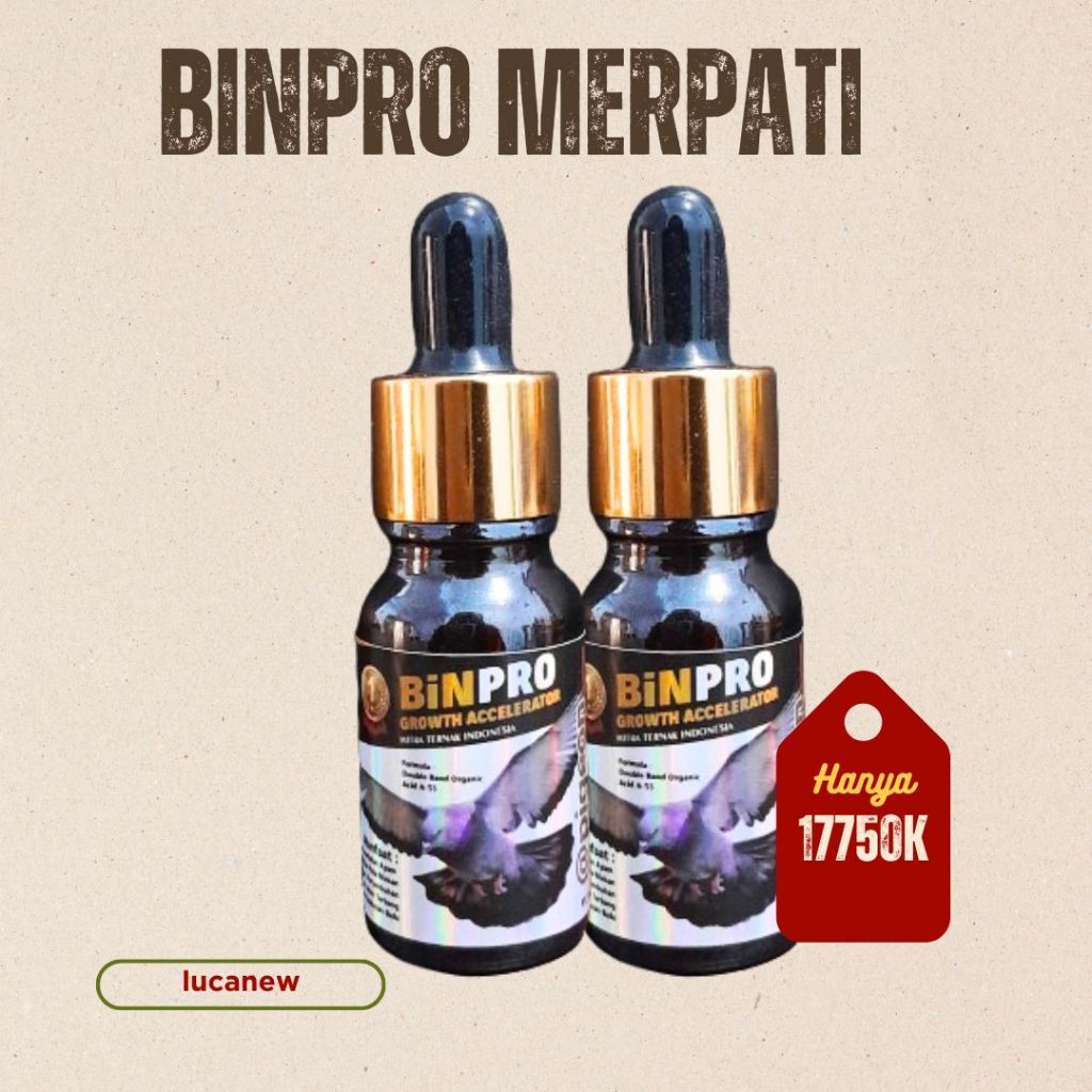 Binpro Tetes Cairan Vitamin Merpati Balap / Suplemen Doping Burung Dara Terbang Tinggi - 10 ml