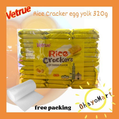 

Vetrue Taiwan rice crackers salted egg yolk flavor / Biskuit beras rasa telur asin 320g