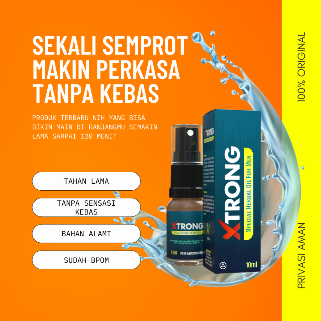 XTRONG Spray Original - Obat Kuat Pria Tahan Lama Bpom Penambah Durasi Sex & Stamina Paling Ampuh