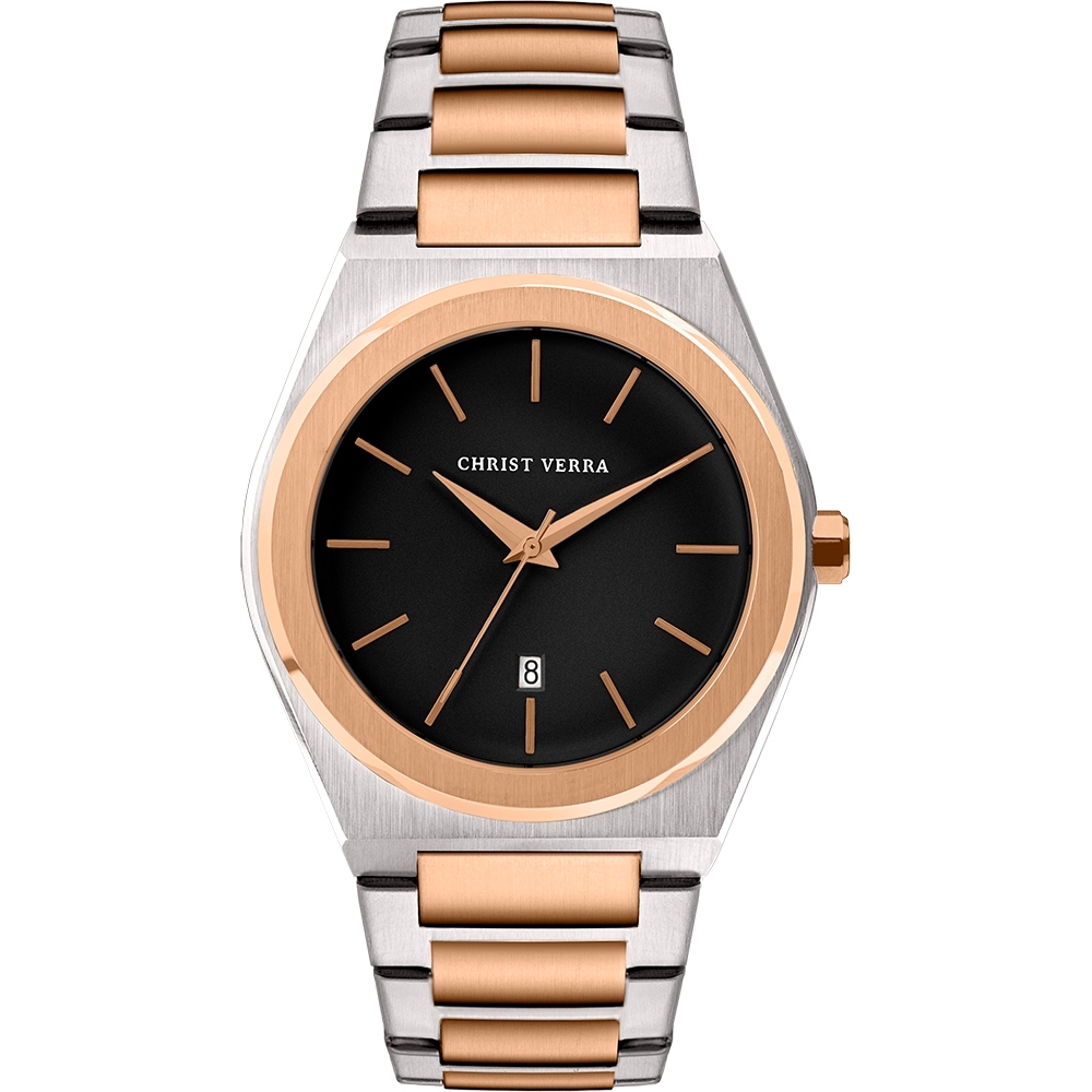 Jam Tangan Pria Tali Rantai Christ Verra CV 10985G-14 BLK