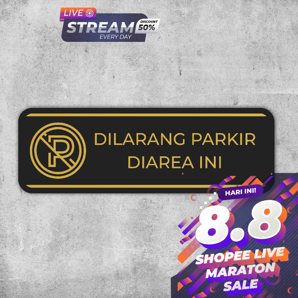 

SIGN ACRYLIC PREMIUM "DILARANG PARKIR DIAREA INI" UKURAN 30 X 10 CM