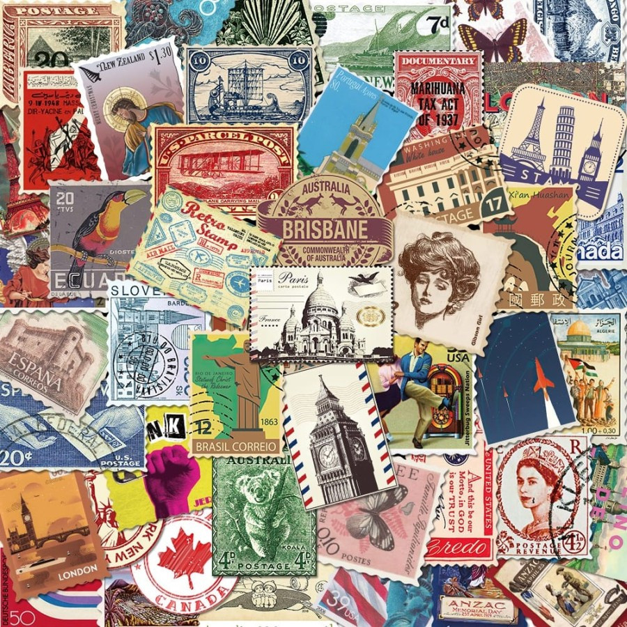 

Travel stamp Paper Sticker (10pcs)