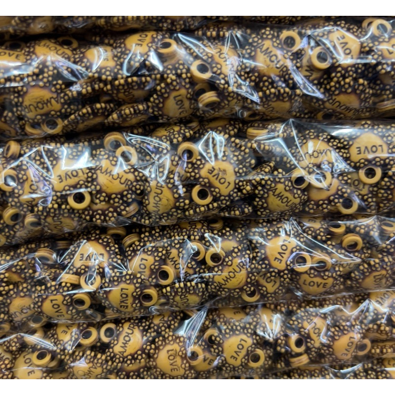 20pcs Manik Kayu Love Besar - Mote Love