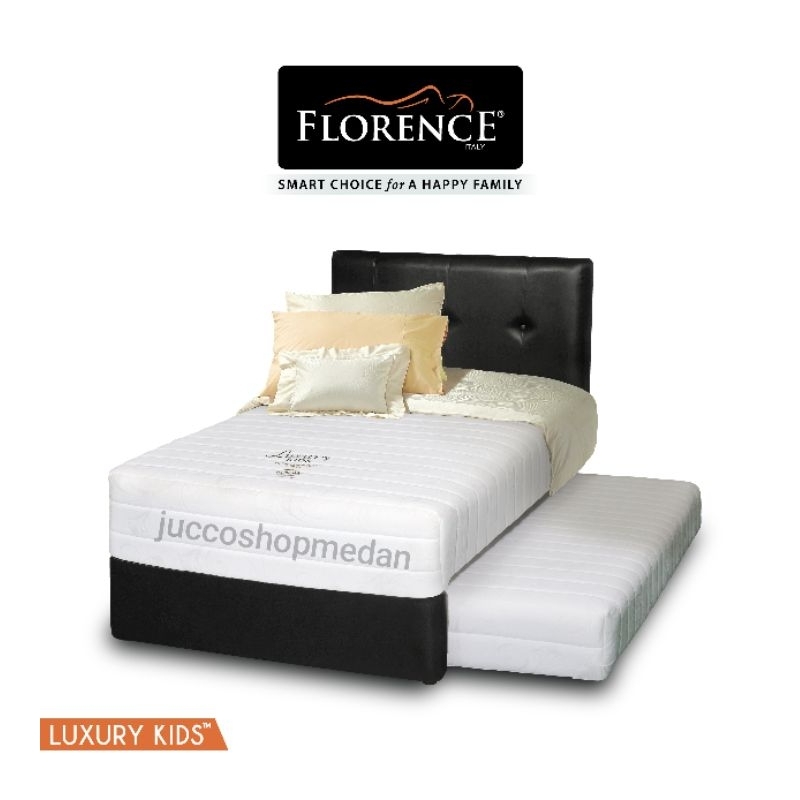 Springbed Florence 2in1 Luxury Kids - Bed Dorong Fullset Ori 120x200 - Medan - Springbed Anak