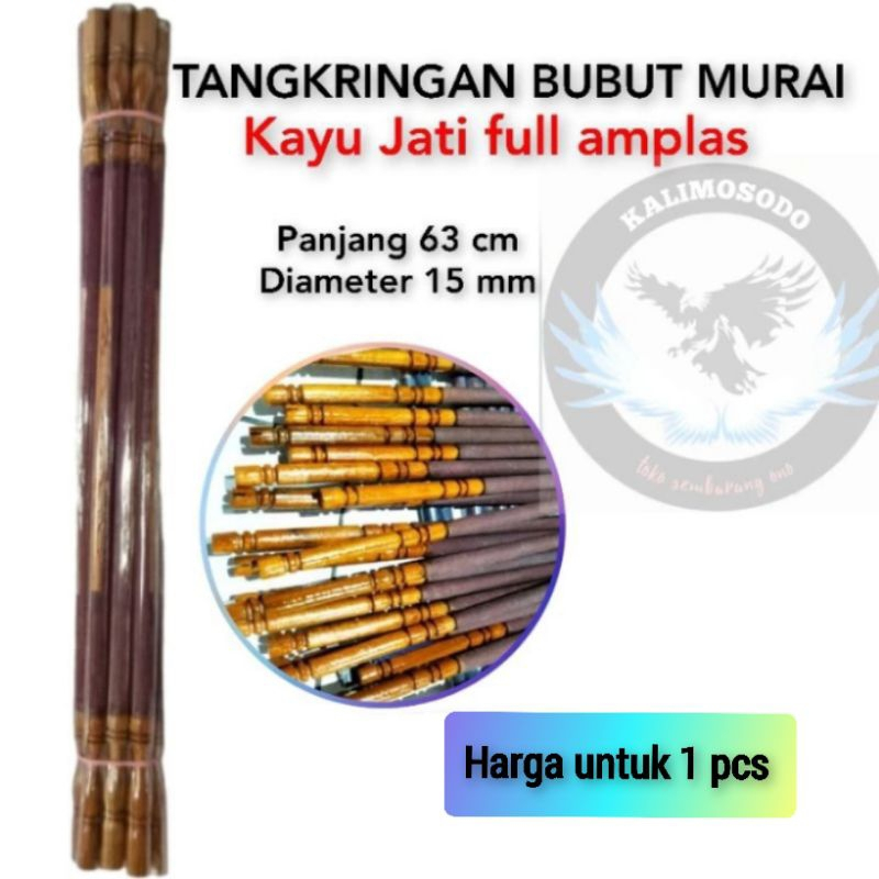 Tangkringan murai kayu jati amplas motif bubut