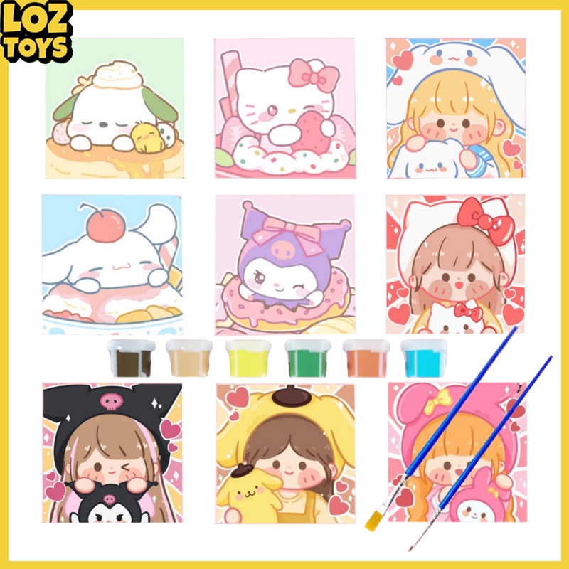 

LOZTOYS Paint By Number 20x20 Kartun DIY Painting Kit Canvas Paint Set Aesthetic Kanvas Lukis
