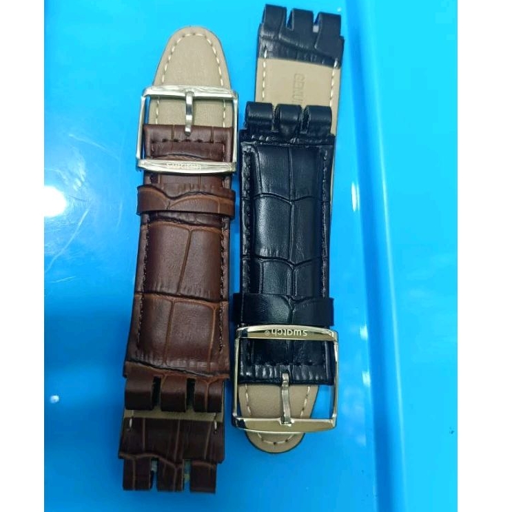 Tali Jam Tangan Swatch Kulit Motif Ukuran 26 MM Swatch Original