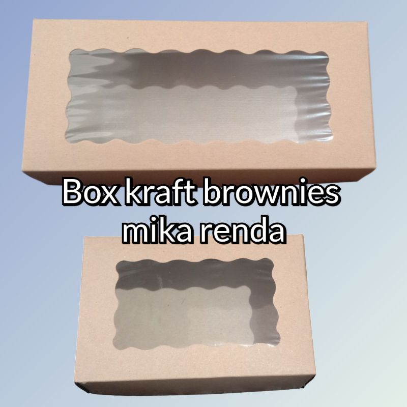 

10pcs Box kraft brownies mika renda 310gsm