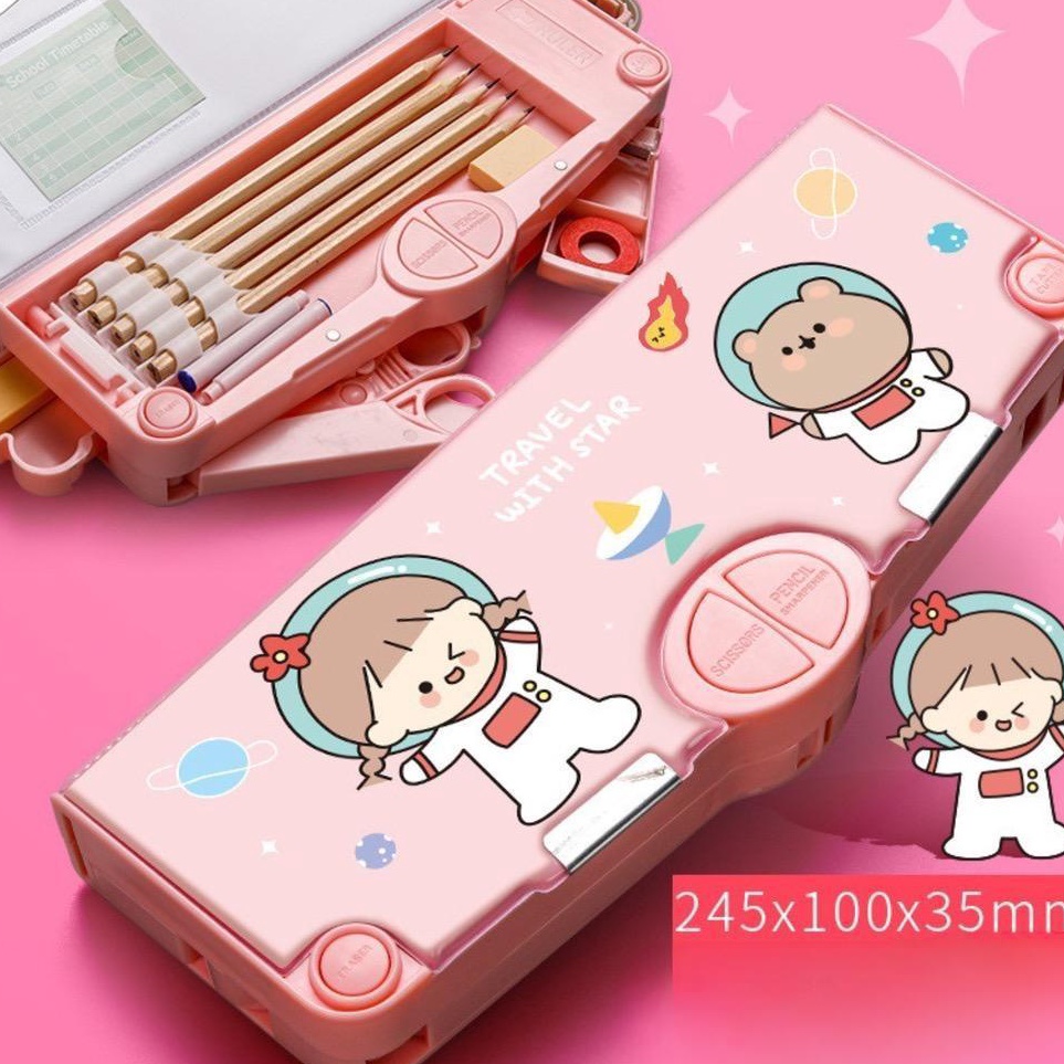 

KODE W96C Minikidi Kotak Pensil Multifungsi Motif Unicorn ElsaSpidermanCaptain Amerika Tempat Pensil Case Anak Lengkap Peruncing Gunting Isolasi Penghapus KP11