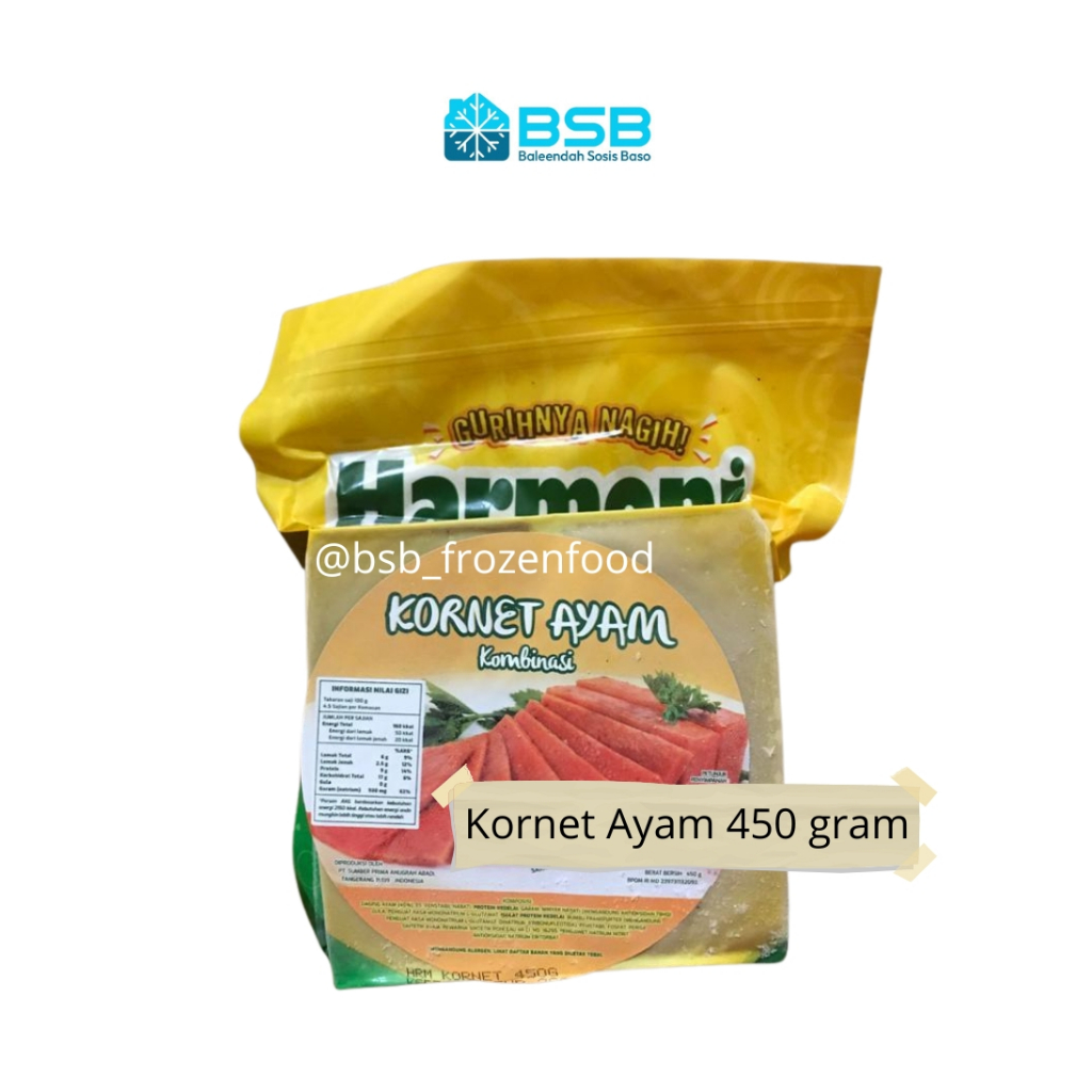 

HARMONI Kornet Ayam 450 gram Daging Ayam Olahan Harmoni Corned 450gr