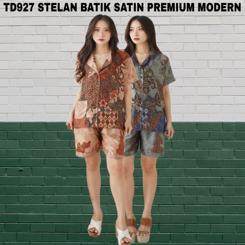 TD927 SET BATIK MODERN WANITA CELANA ATASAN BATIK PREMIUM HIGH QUALITY STELAN CASUAL PARTY TRENDY ST