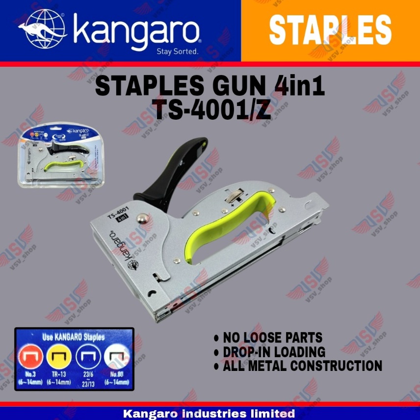

Kangaro Stapler gun tacker 4in1 staples jok staples tembak 614mm TS41 KODE N4B4