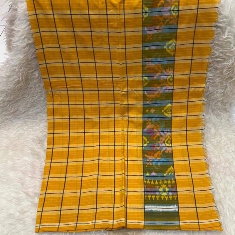 terbaru terlaris   kamen endek kotak motif tumpal / kain endek kotak tumpal / kamen lembaran / endek