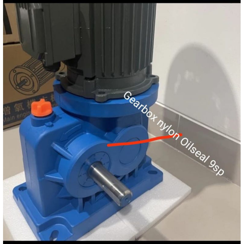 Gearbox reducer Kincir tambak bahan nylon untuk Kincir 1hp dan 2hp