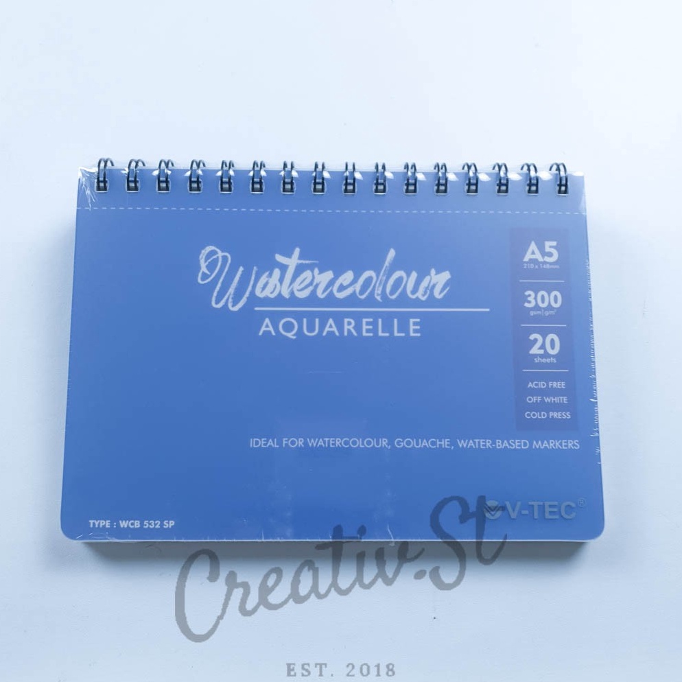 

VTec Watercolor Book Spiral A5 3 gsm Cold Pressed WCB532SP 21 cm x 15 Cm KODE Y4F5