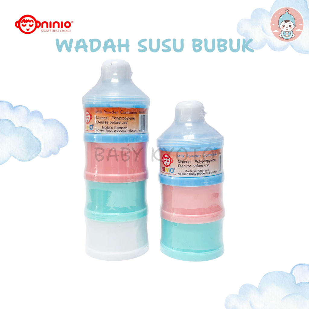 BK Ninio Wadah Kotak Tempat Penyimpana Susu Bayi Susun 4 Baby Milk Powder Container