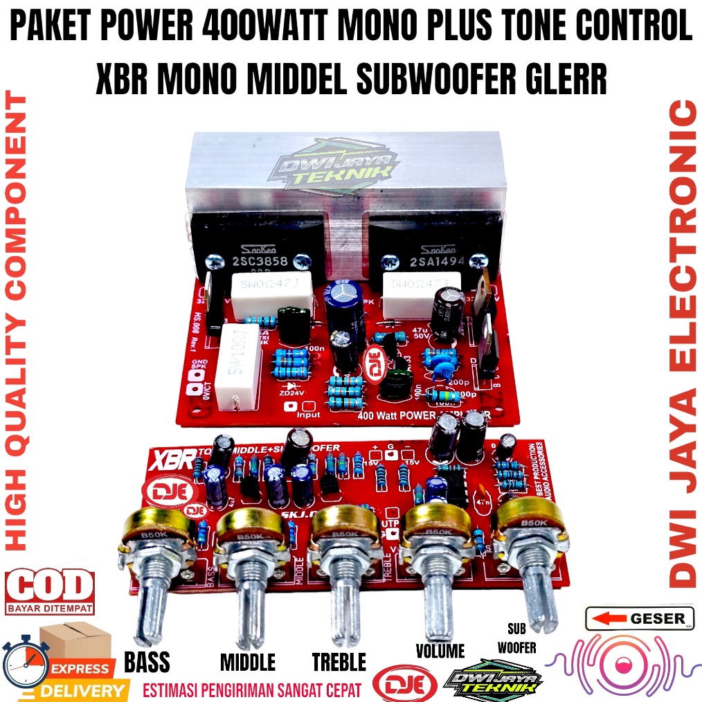 KODE J39C Paket Power Sanken 4WATT Mono Plus Tone Control XBR Middel Subwoofer Gleer