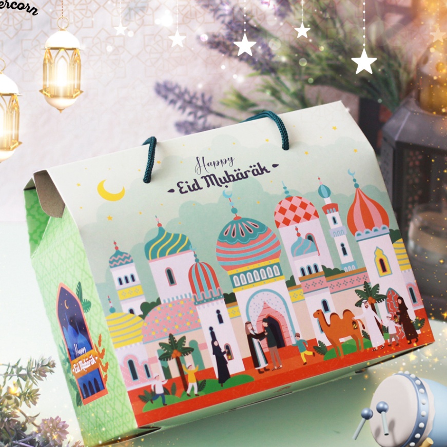 

FG2 1 Pc Gable Box Hampers Idul Fitri festive Mubarak uk 24x12x2 cm
