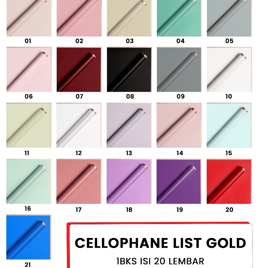 

Langka 2 Lembar Kes Buket Bunga Warna List Emas Flower Wrapping Paper List Gold Cellophane List Gold