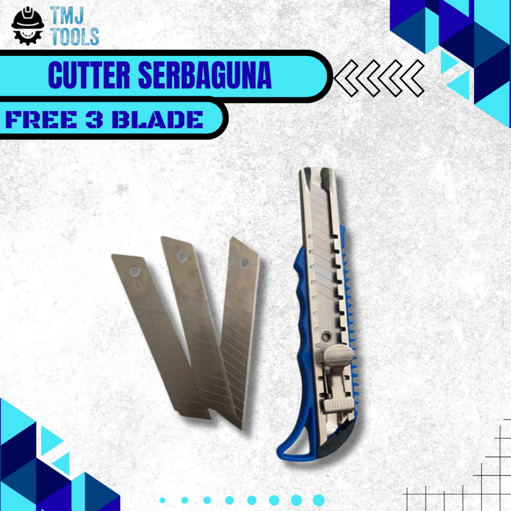 

Cutter Besar Gagang Karet FREE REFILL 3 PCS Pisau Potong Serbaguna Plastik Nggak Mudah Slip Alat Pemotong Kertas PVC