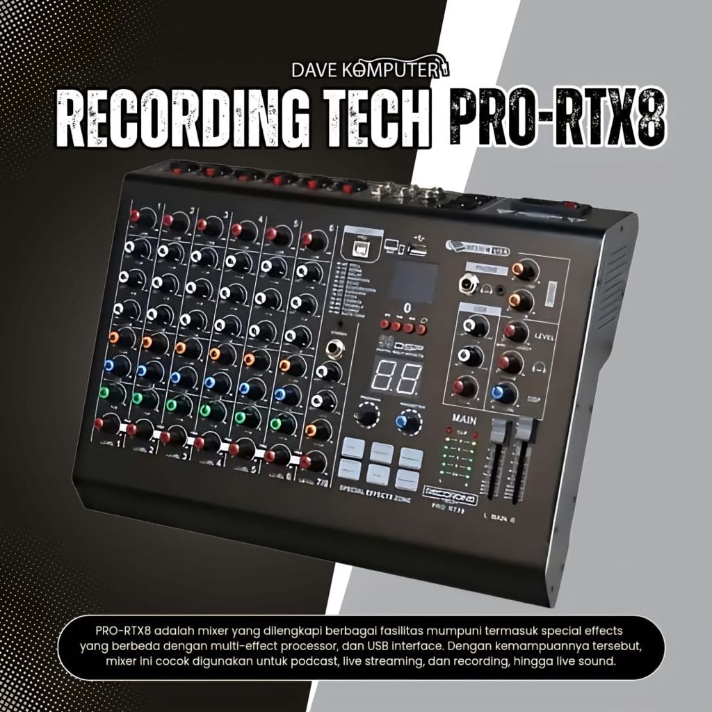 RECORDING TECH PRO-RTX8 / PRO RTX8 Professional Audio Mixer 8 Channel