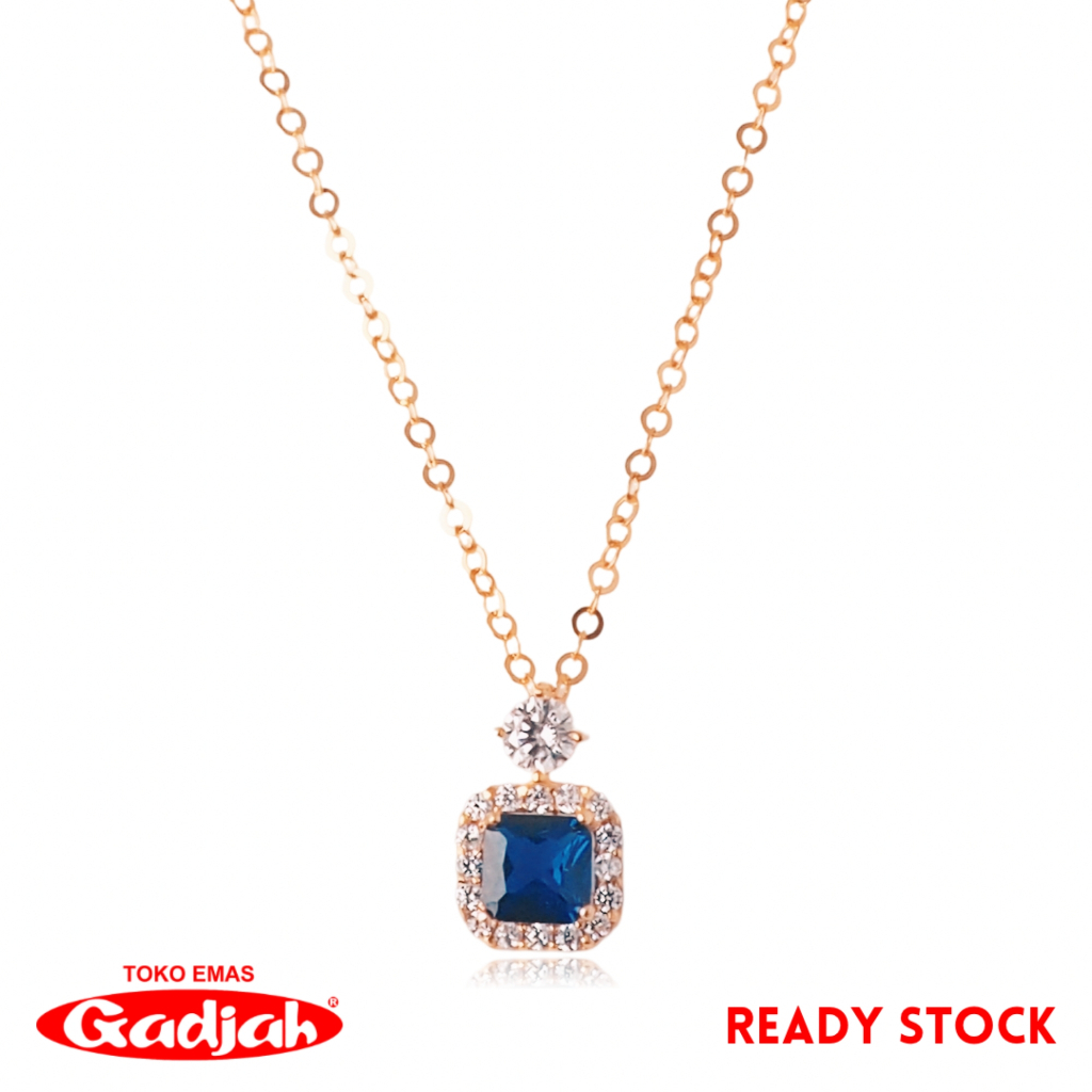 Kalung Emas New Fancy Solitaire Persegi Variasi Mata Tabur - Toko Emas Gadjah