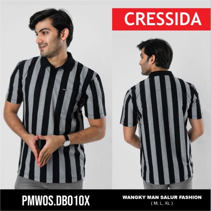 CRESSIDA size M-XL KAOS KERAH PRIA / KAOS KERAH SALUR PRIA / KAOS KERAH BAPAK PRIA / KAOS KERAH COWO