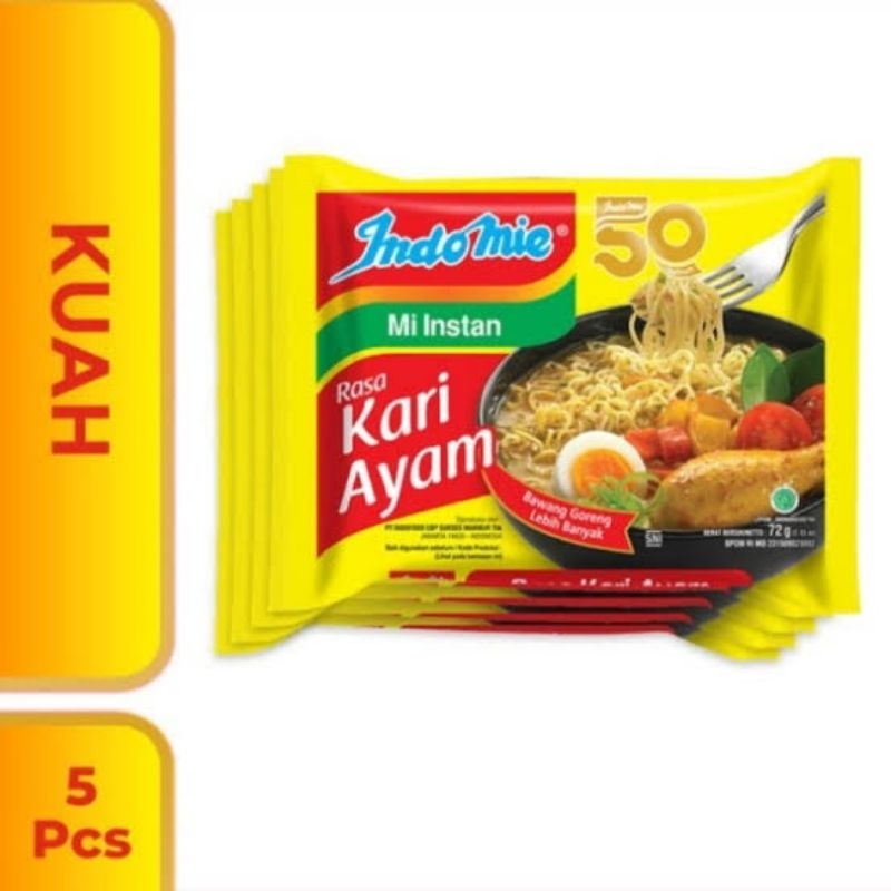 

PAKET INDOMIE KUAH KARI AYAM 5PCS