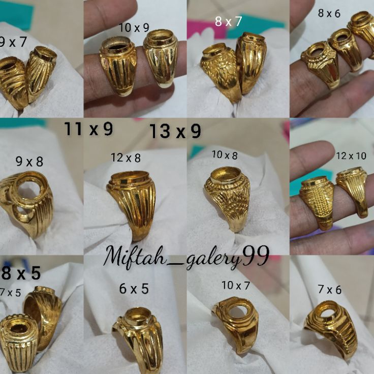 Emban cincin kuningan sari batu kecil minion