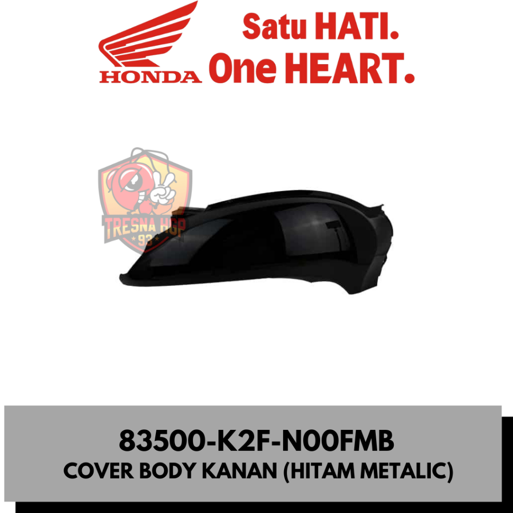83500-K2F-N00FMB COVER BODY KANAN (HITAM METALLIC) SCOOPY ESP K2F ORIGINAL | COVER R BODY 83500K2FN0