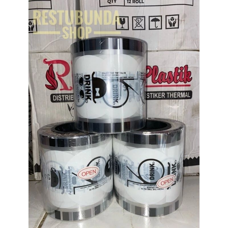 PLASTIK LID CUP SEALER CUP DRINK PUTIH Motif , PLASTIK SEAL 1000  Cup