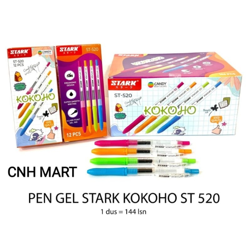 

(12)Pcs Balpen KOKOHO ST - 520 - Pena Gel Cetek 0.5 MM Harga 12 Pcs