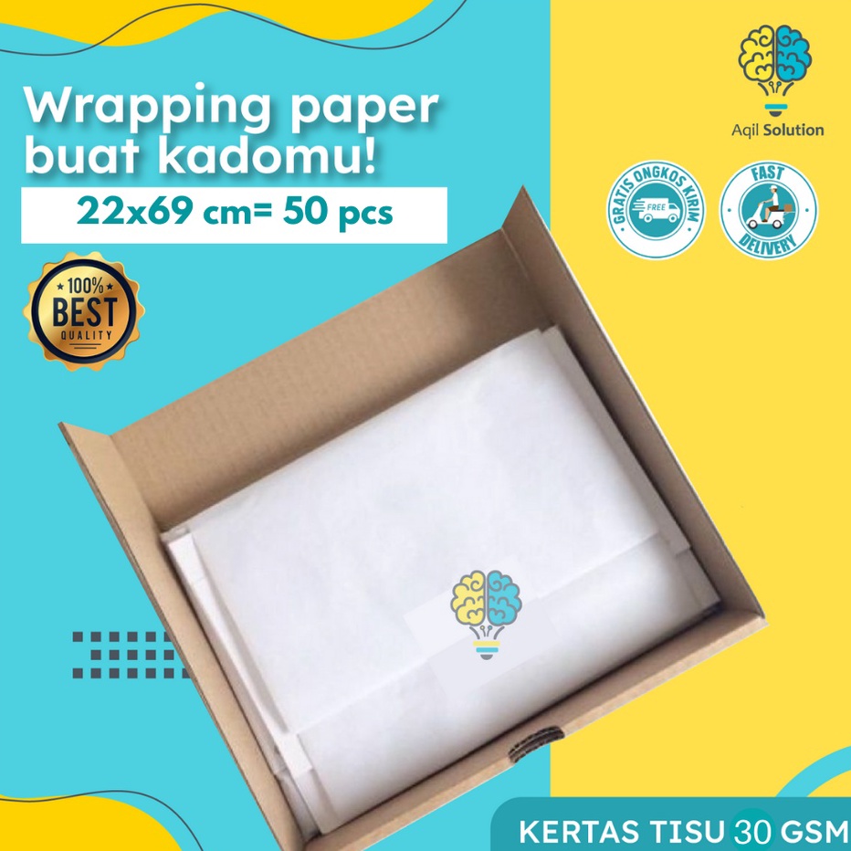 

FG2 22x69cm5pcs3gsm Kes Tisu Roti Tissue Paper Dorslag Tebal Premium Lito Perlengkapan Kemasan Packing Bungkus Sepatu Tas Topi Baju dll By Aqilsolution