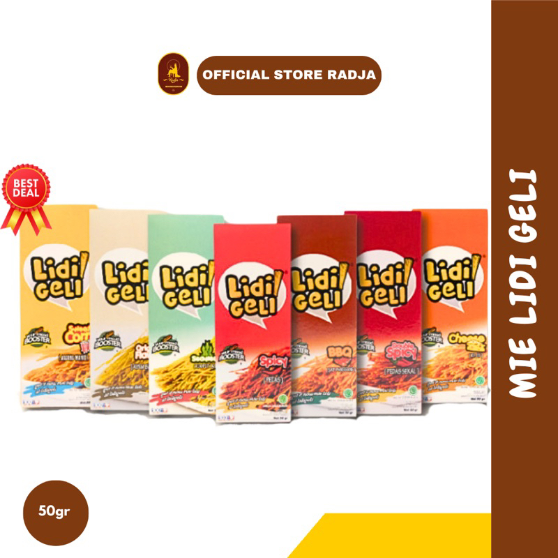 

[50gr] Mie Lidi Geli Snack Jadul Kekininian Renyah All Varian Rasa + Bubble Wrap - Oleh Oleh Jogja