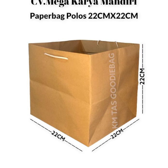 

Mega Paperbag Kotak 22x22 Polos Isi 12pcs