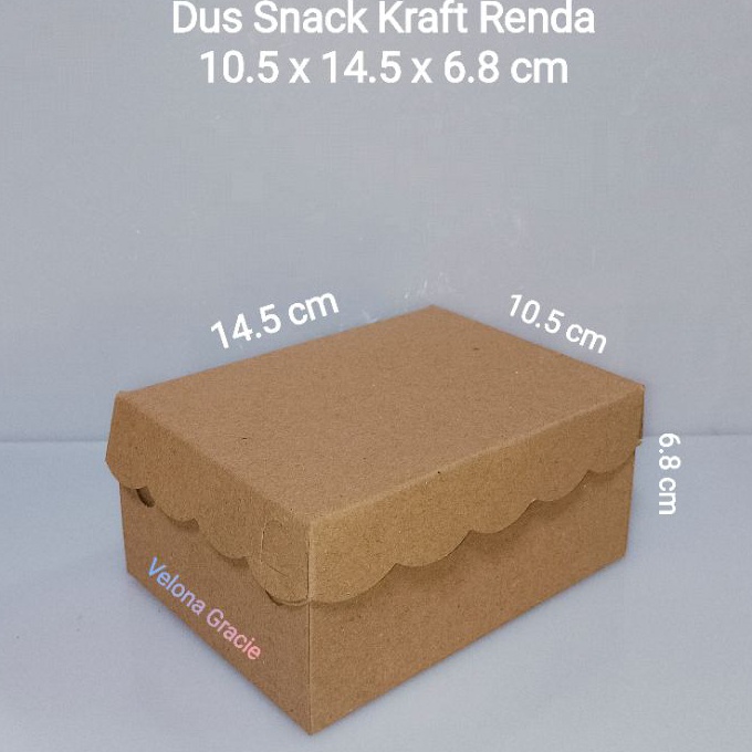 

Extra Dus Kraft 1x14 Renda isi 5 pcs Kotak Kue Snack Box Coklat non lami