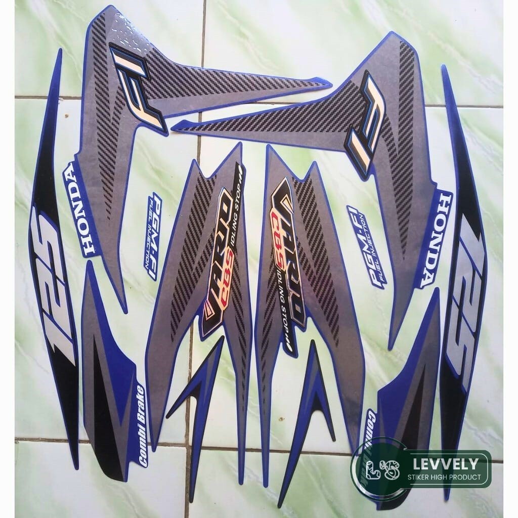 STIKER MOTOR STRIPING HONDA VARIO 125 CBS 2013 BIRU