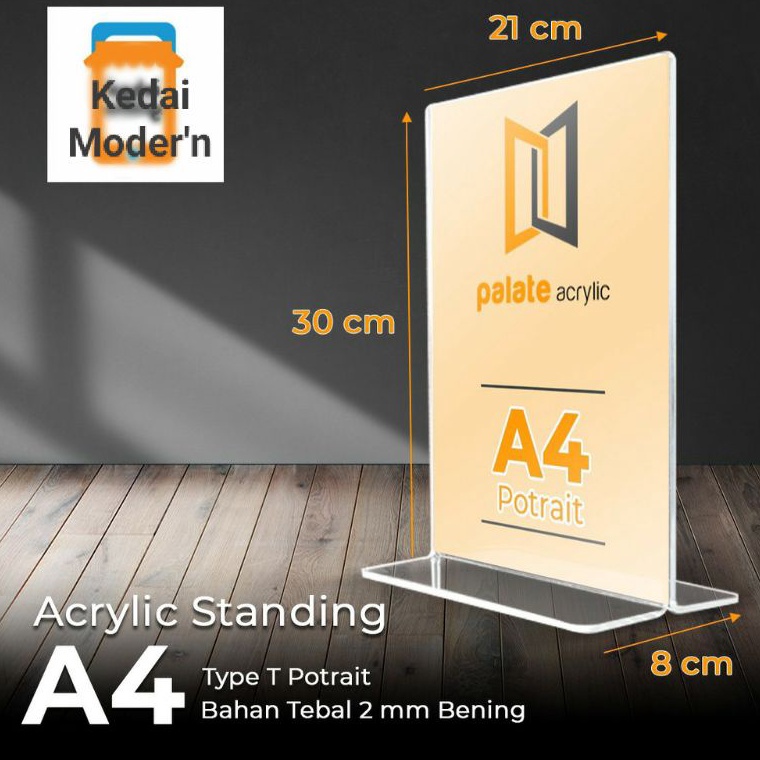 

KODE X9S akrilik Tempat Brosur A4Display HargaTent Holder A4